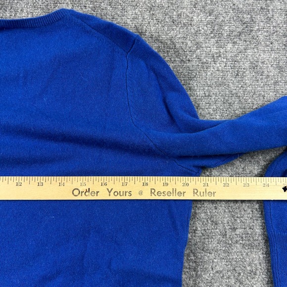 Talbots Sweater Womens Petite Large PL Blue Pure Cashmere V-Neck NWT 58407899 - Picture 3 of 7